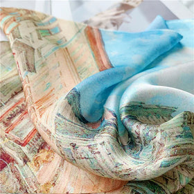 Factory Custom Print 53cm Pure Silk Scarf Women Square Scarves Foulard Hairbands Luxury Design Female Bandana Neck Kerchief Ties
