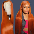 Promotion 13X4 Lace Front Wig Cheap Brazilian Human Hair Ginger Orange Color Lace Front Wigs Straight Hair Wigs for Black Women
