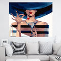 Paint by Numbers Woman in Hat Handpainted DIY Oil Painting by Number Kits Drawing Canvas Frameless Home Decor Adults Crafts