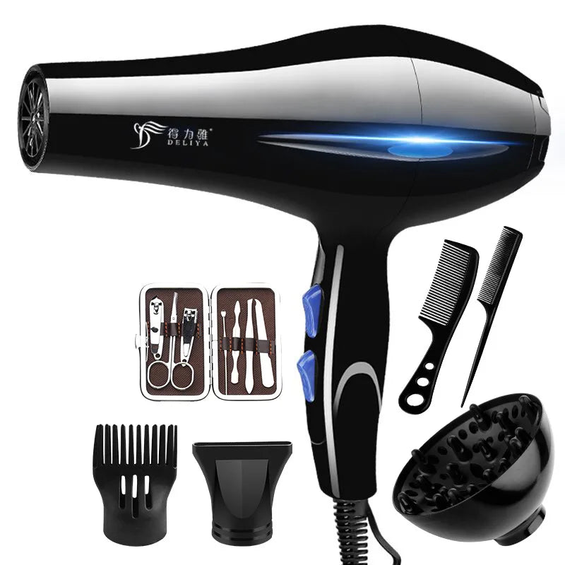 Professional Ionic Salon Grade Hair Dryer 5 Speeds Hot Cold Constant Temperature One Step Hair Styler Blow Hotel RV Household