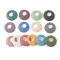 30mm Big Hole Lava Stone Crystal Donut Peace Buckle Colorful Rock Volcanic Charm Peace Buckle for DIY Jewelry Making