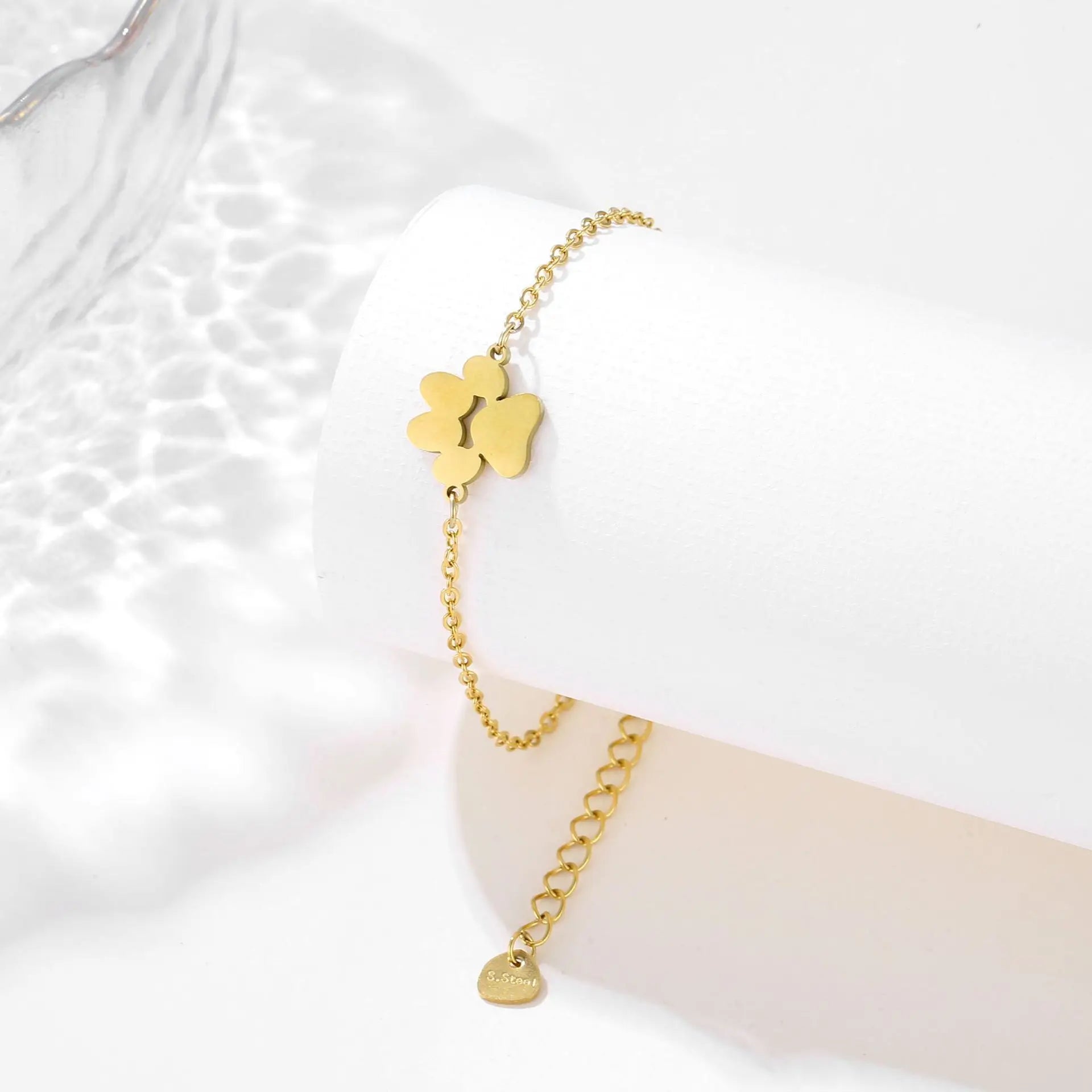 New Explosion DIY Pet Style Gold Pendant Stainless Steel Necklace Bracelet Dog Paw Print Custom Name Necklace
