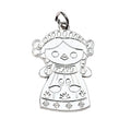 Customized Silver Plated Metal Tags Cute Christian Jewelry Fitting with Adjustable Rings Embossed Charms Brand Logos Included