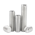 DIN 551 M1 M1.4 X 8mm M2 M3 M4 M5 M6 to M12 Stainless Steel Grub Screws Flat Point Headless Slotted Set Screws