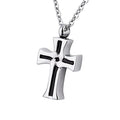 Stainless Steel Cross Cremation Urn Ash Keepsake Jewelry Crucifix Urn Pendant Memorial Cross Necklace Urn Cremation for Ashes