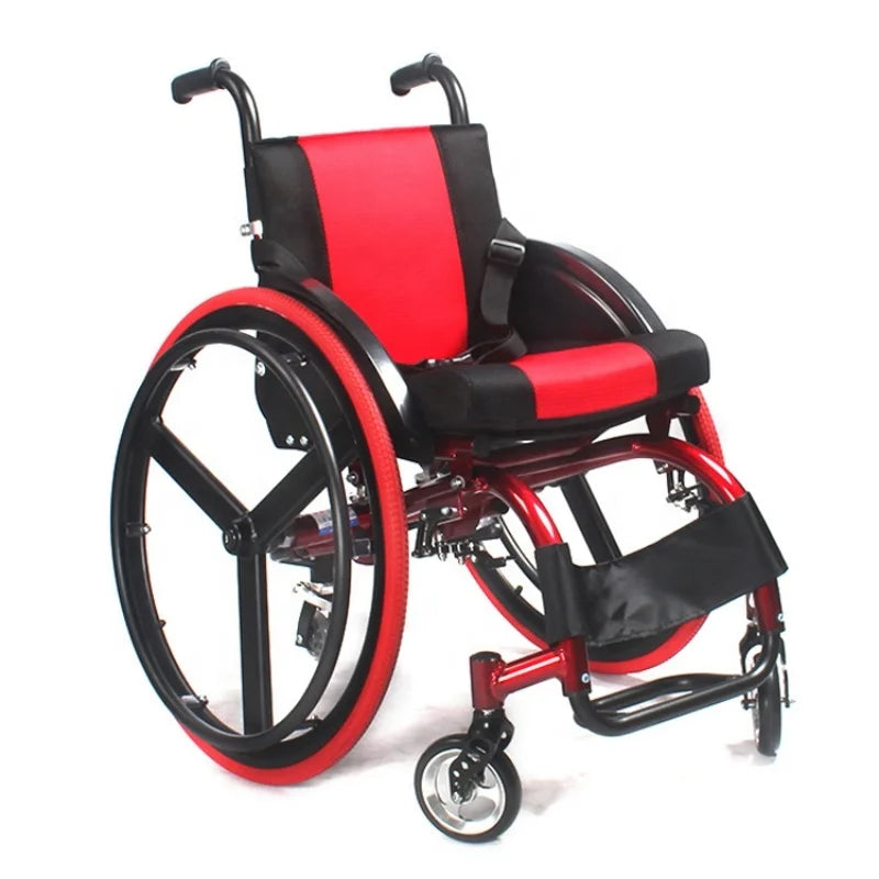 Lightweight Sports Wheelchair 24 Inch Manual Wheelchair for Adult Children Aluminum Alloy Portable Wheelchair
