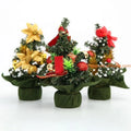 Factory Price Mini Christmas Tree Snowflakes Artificial Xmas Mini Cedar Ornaments Festival Table Miniature Home Decoration