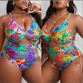 2023 New Women's One Piece Colorful Printed Swimwear Large Size Fashion Swimwear