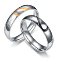 Trendy Valentine's Day Wedding Day Birthday Gift Stainless Steel Love Heart Couple Rings for Couple Lovers Wholesale