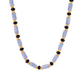 New Design Personality Fashion Trend Cylinder Stone Stainless Steel Plated Gold Collarbone Necklace for Women