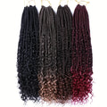 Goddess Box Braids Crochet Hair 22 Inch Faux Locs Crochet Hair Three Braids with Curly Hair