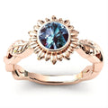 925 Sterling Silver Lab Grown Alexandrite Jewelry  Lab Created Alexandrite Color Changing Gemstones Ring
