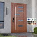 China Yohome Custom CE Certified Entrance Wooden Doors Design Pivot Security Door for Villa Single Front Door