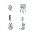 Custom Synthetic Turquoise Western Cowboy Series Bracelet Enamel Charm Necklace Diy 925 Silver Jewelry Pendants