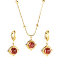 Fashion Jewelry Waterproof Gold Plated Stainless Steel Necklace and Earring Sets for Women Party Occasion
