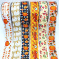 Thanksgiving Days 2\" Inch 50 mm Wide Double Face Grosgrain Ribbon 100% Polyester Cartoon Pattern for Hair Bows