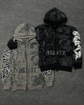 Free Tax OEM Vintage Acid Wash Sun Faded DTG Printing logo Zp up Hoodie  Cotton Heavyweight Streetwear Distressed Men Hoodie