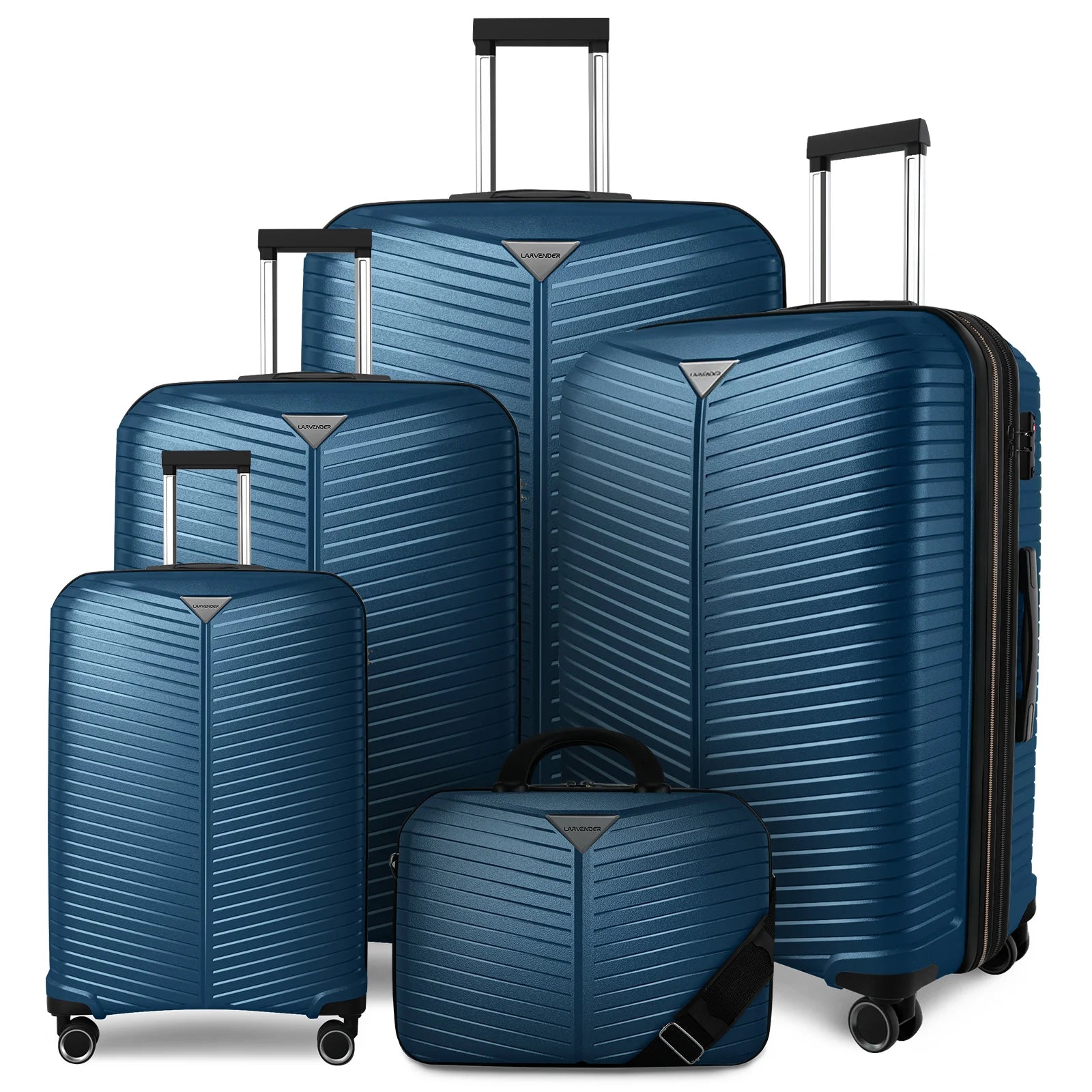 Manufacturer Custom Logo Travel Bag Hard Shell Luggage Sets 8-Wheel Expandable Suitcase Spinner TSA Lock Aluminum Trolley PP