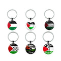 Wholesale Country Flag Key Chains National Flag Epoxy Resin Blank Metal Round KeyChain