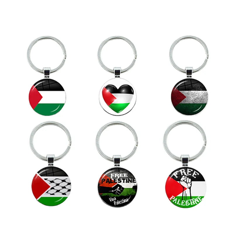 Wholesale Country Flag Key Chains National Flag Epoxy Resin Blank Metal Round KeyChain