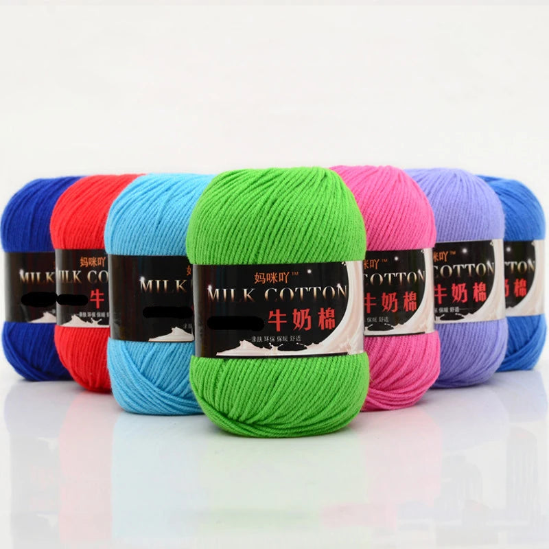 Fancy Wholesale High Tenacity Strong 3 Ply Acrylic Yarn Milk Cotton Yarn Dyed Fabric for Hand Crochet Knitting Sweater