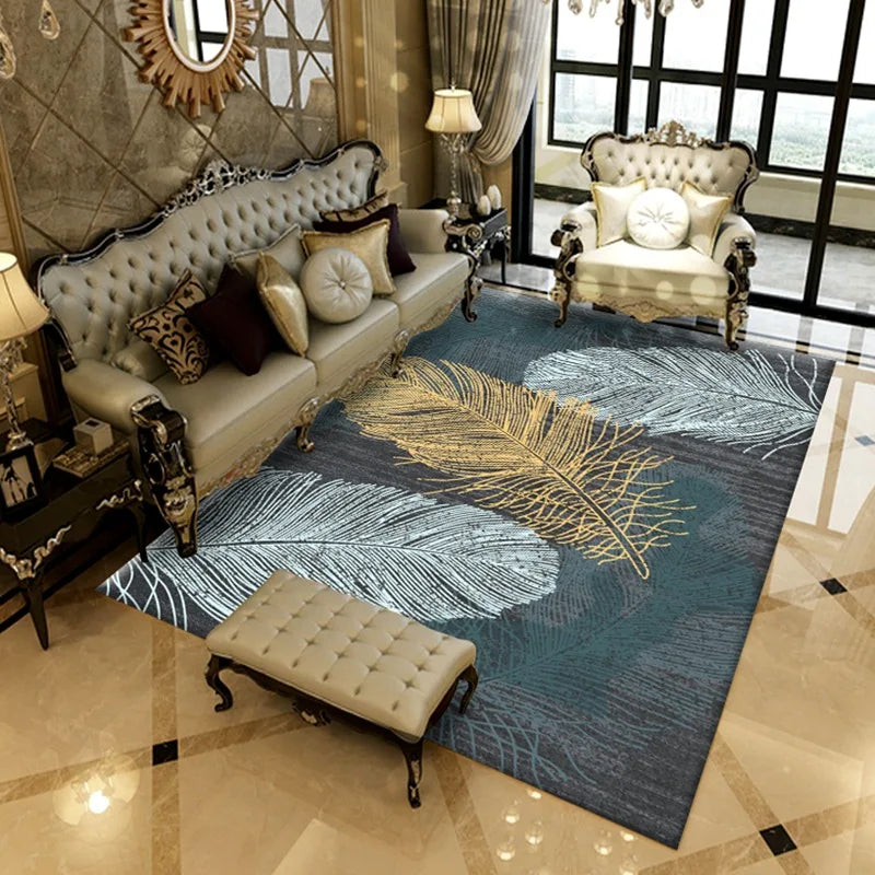 Custom Low Pile Print Abstract Modern Area Rug Large Crystal Velvet Living Room Carpet Non-slip Bedroom Floor Rug
