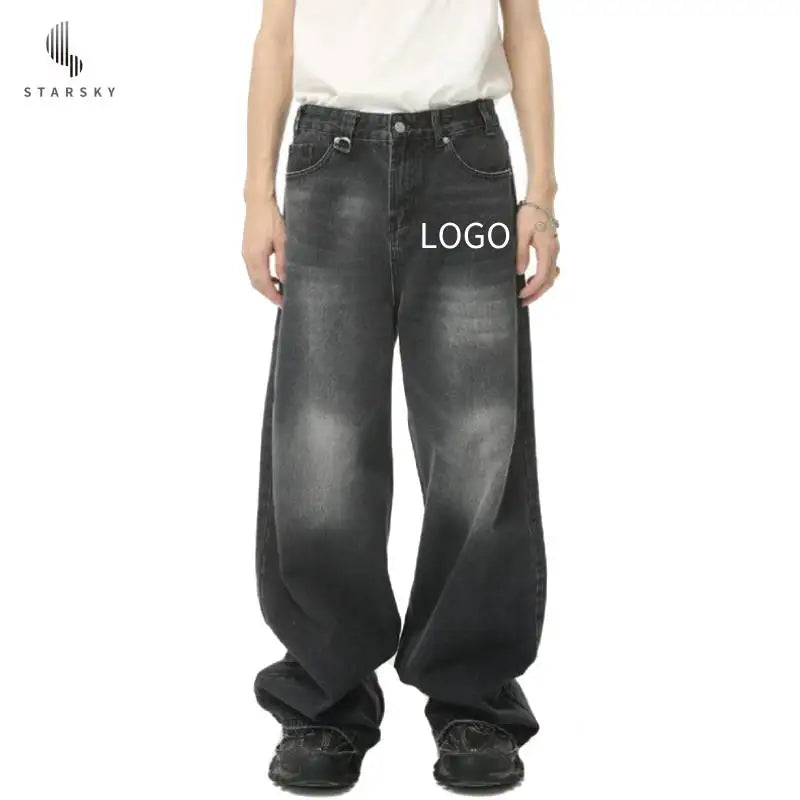 Clothing Manufacturer Classic  New American Style Men'S Jeans  Retro Loose Trouser Legs Plus Size Men'S Baggy Man Flare Jeans