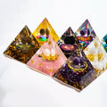 Wholesale 5cm Chakra Energy Organite Pyramid Natural Crystal Chips Spirit Orgone Pyramid Healing for Home Decoration