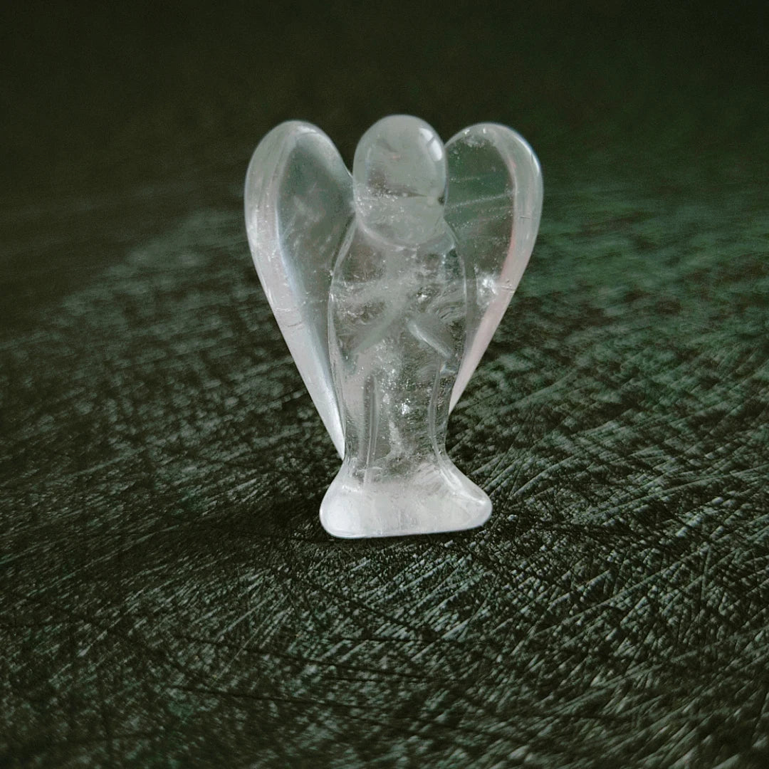 Huiying Chinese style room home 1.5 inch clear quartz angel decoration accessories crafts
