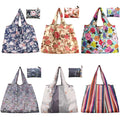 Custom 58Cm Extra Large Sturdy Polyester Fabric Full Print Foldable Grocery Tote Bag Eco-Friendly Reusable Folding Shopping Bag