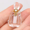 Hongzhuo Wholesale Crystal Clear Quartz Perfume Bottle Necklace Aromatherapy Oil Bottle Pendant Necklace