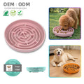 Custom OEM/ODM Silicone Slow Feeder Dog Bowl Maze Pattern Waterproof Suction Cup Base Non-Slip Design for Travel Outdoor Use