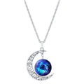 Birthday Zodiac 12 Zodiac Signs  Astrology Galaxy & Crescent Moon Glass Bead Pendant Necklace for Women Girls