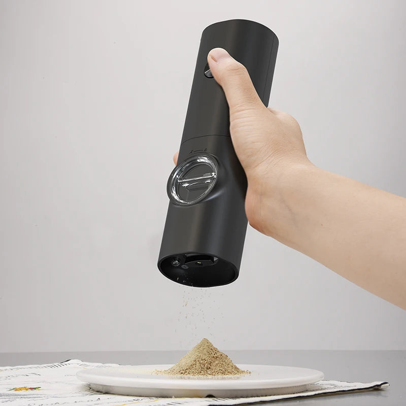 Wholesale Ceramic Pepper Mill Battery Operated Automatic Black Electric Salt and Pepper Grinder