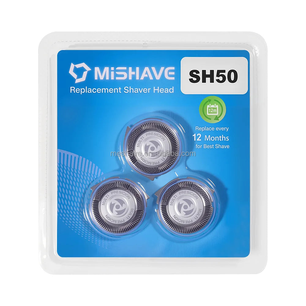 Hot Selling Mishave SH50/52 High Grade Triple Edge Replacement Blades Stainless Steel for Norelco 5000 PT8XX PT7XX AT8XX