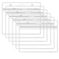 Extra Thick Horizontal PVC Card Holder Waterproof Resealable Zip Type Vertical Clear Semi-Rigid ID Badge Holder Accessory