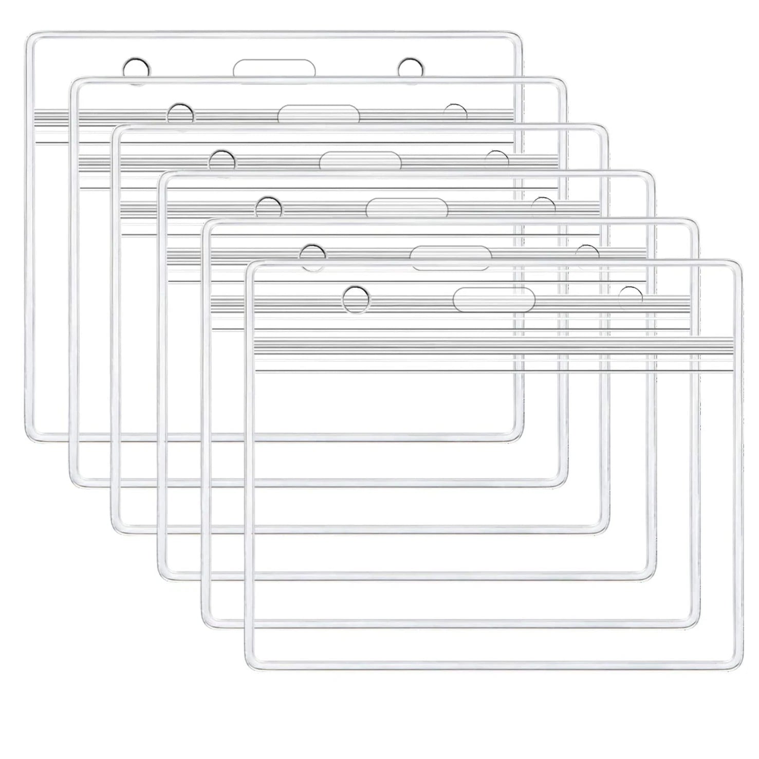 Extra Thick Horizontal PVC Card Holder Waterproof Resealable Zip Type Vertical Clear Semi-Rigid ID Badge Holder Accessory