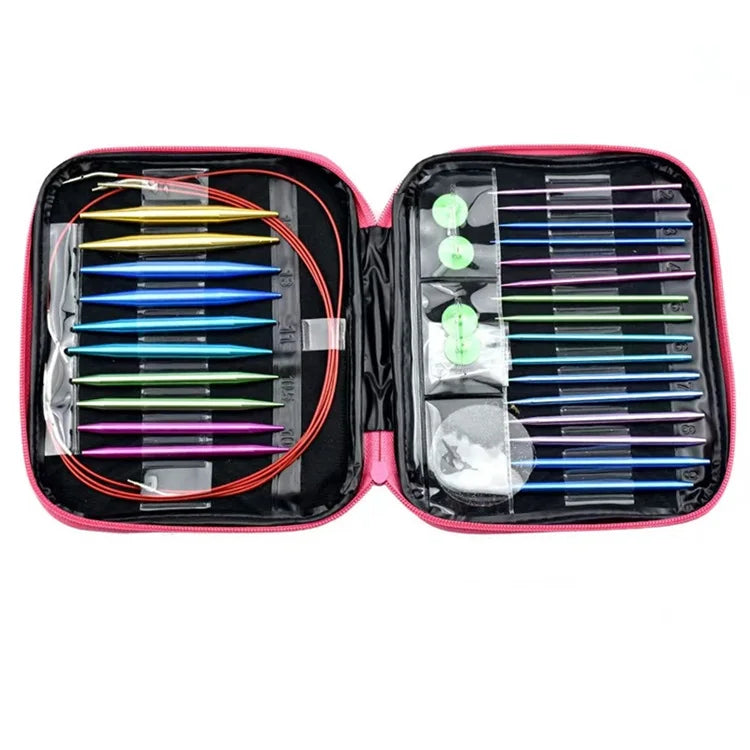 13Pairs/Set KnittingTool Sweater Aluminum Detachable Needle Rope Replaceable Circular Needle Set