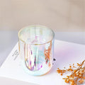 Custom Logo Wholesale Luxury Empty Rainbow Clear 10oz 12oz 14 oz Iridescent Glass Candle Jars with Lid and Boxes Packaging