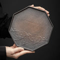 Japanese Gilding Iron Glaze Ceramic Tea Tray Ceramic Pot Pot Holder Support Tea Table Small Fruit Tray Tea Cake Tray