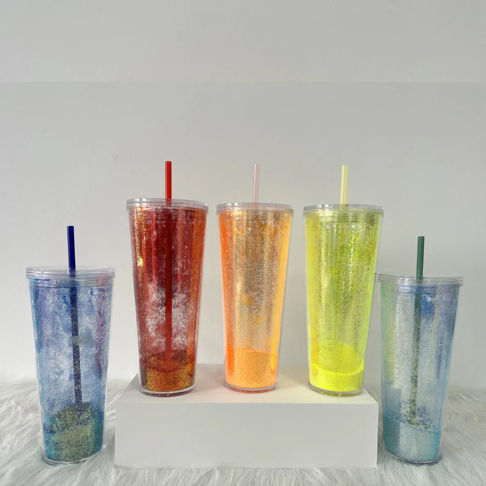 Hot Selling Colored Double Wall Tumblers 24oz Water Bottle Wholesale Multi-color Plastic Drinking Bottle