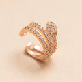 Fashion Sense Personality Snake Ear Bone Clip Zircon Earless Piercing Earrings Gold Plated Brass Snake Earrings for Women