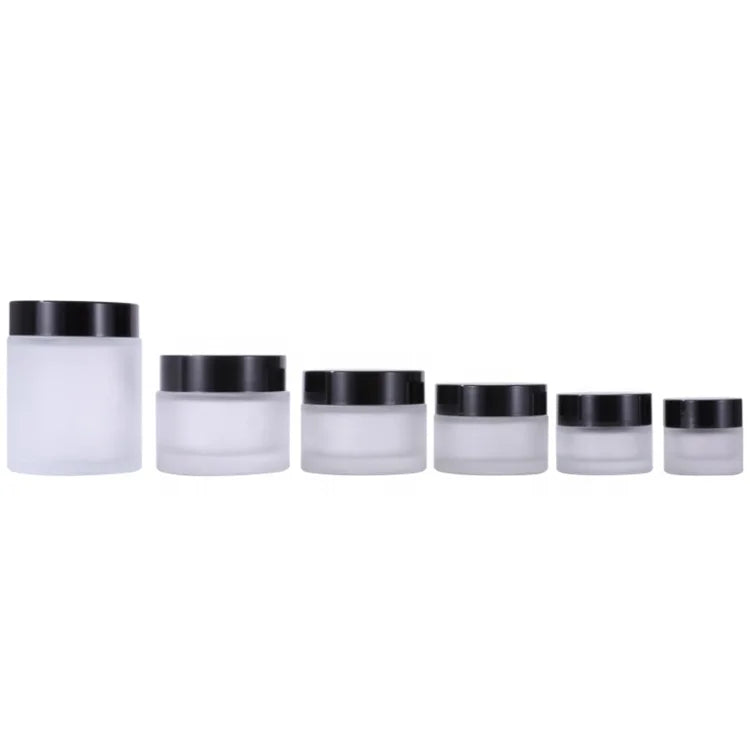 5g 10g 15g 20g 30g 50g 100g Clear Frosted Glass Round Lotion Skincare Cream Beauty Makeup Cosmetic Pot Container Jar with Lid
