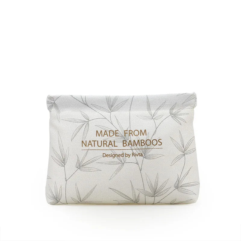 BSCI Factory Wholesale Custom Private Label Professional Small Designer Bamboo Fiber Portable Makeup Cosmetic Pouch Bag