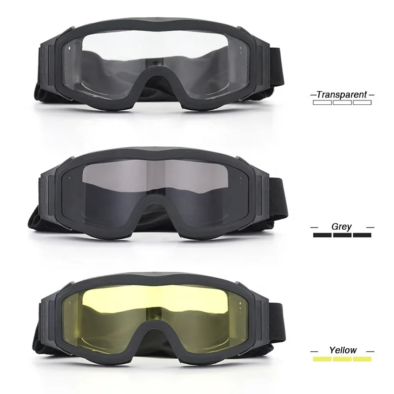 Anti-fog Eyewear Safety Tactical Glasses with 3 Colors Interchangeable Lenses