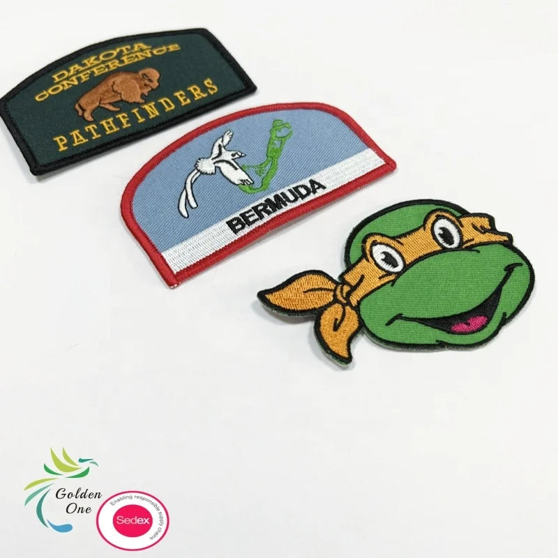 Hot Sale Custom Cool Morale Designer Clothing Woven Full Logo Iron Embroidery Badges Patches Jackets Hats Chenille Fabric PVC