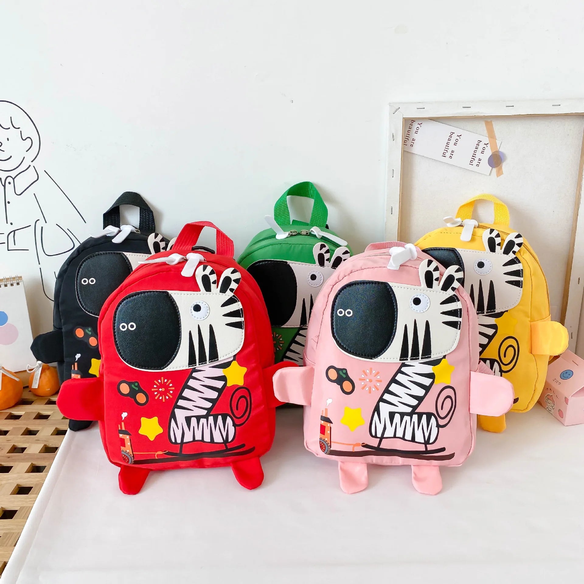 2024 New Style Customized logo Cute Girls Children's Schoolbag Cartoon Dinosaur Kindergarten Schoolbag