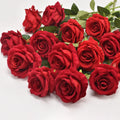 INUNION Factory Wholesale Artificial Red Roses Artificial Rose Silk Flowers Velvet Artificial Flowers