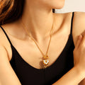 Light Luxury Chic Style Sticky Diamond love Melting Pendant Clavicle Necklace Stainless Steel OT Buckle Jewelry Spot Wholesale