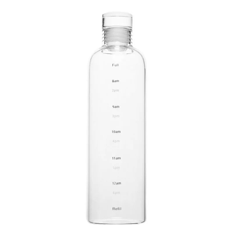 Hot Sale 2025 Ins Unique Glass Water Bottle with Time Marker for Gym